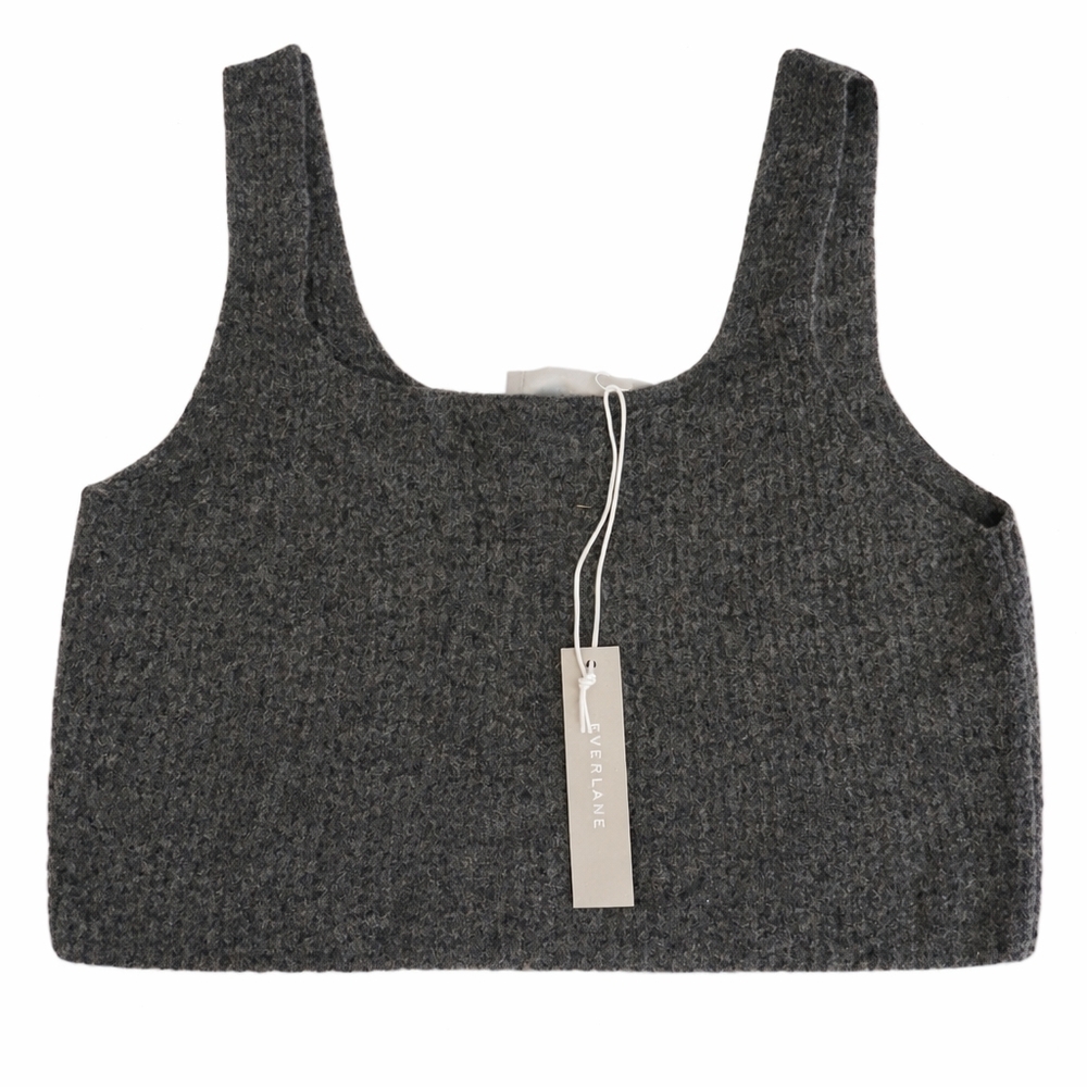 Everlane NWT The Capsule Wardrobe Basic Cropped Wool Tank in Charcoal Gray  L